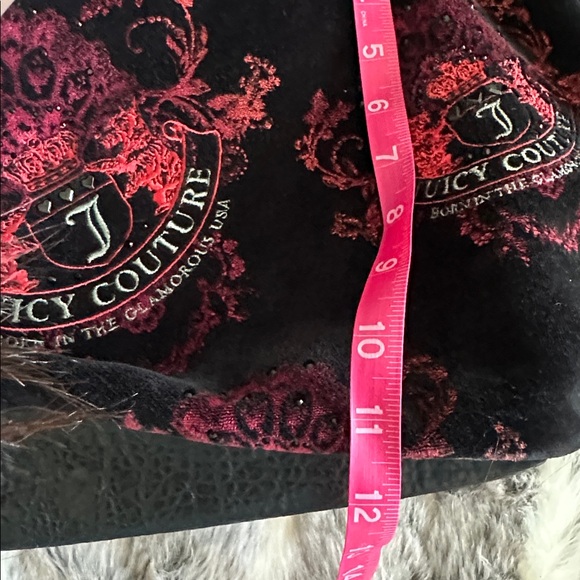 Y2K Juicy Couture Vintage Black Velour Tote Bag Pammy Purse - Picture 9 of 11